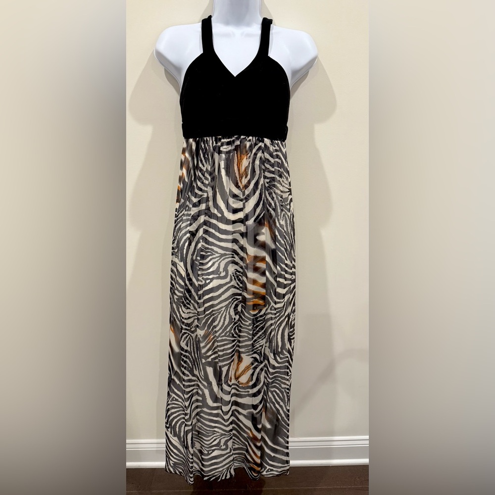 Zebra Print Maxi Dress